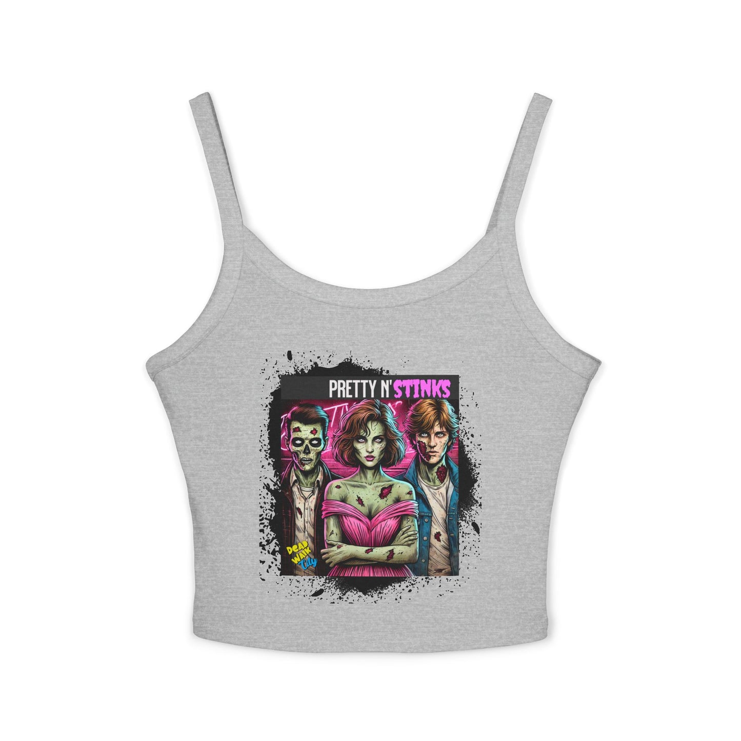 80's Inspired Tank Top Pretty N' Stinks Funny Crop Top Quirky Gift for Zombie Lovers Cropped Top Retro Style Pop Culture Gifts for Friends