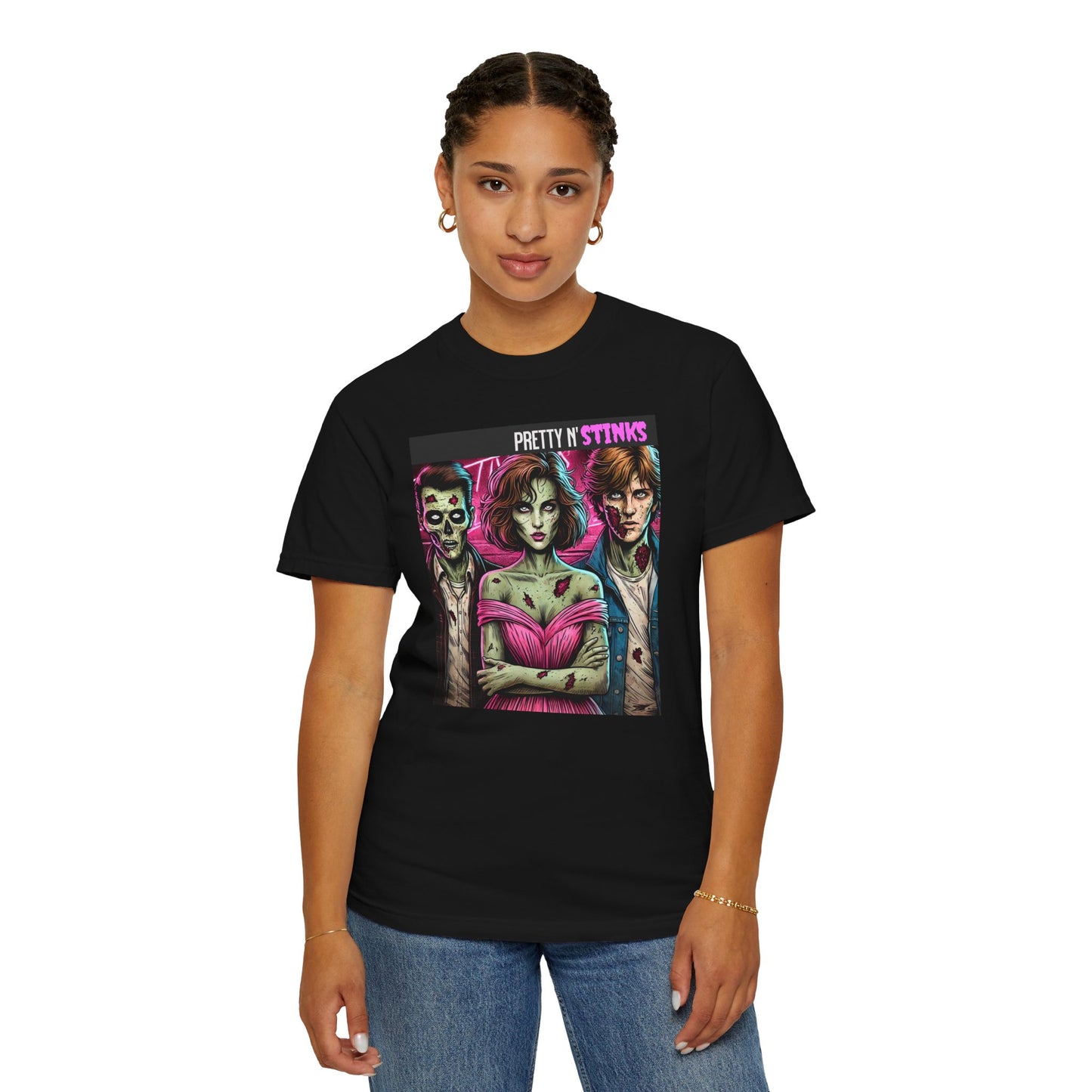 Zombie T-Shirt 80's Inspired Shirt Pretty N' Stinks Funny Tee Quirky Gift for Friends Gift for Her Gift for Zombie Lovers