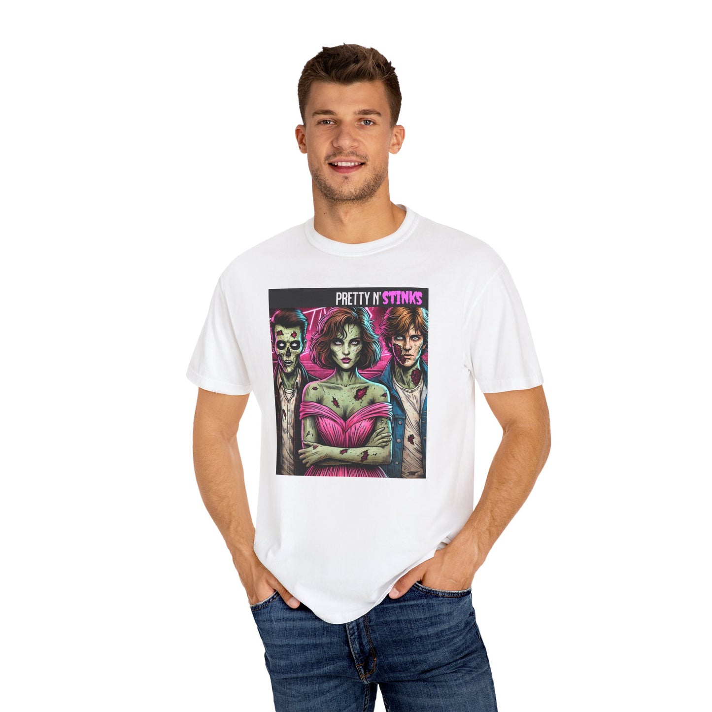 Zombie T-Shirt 80's Inspired Shirt Pretty N' Stinks Funny Tee Quirky Gift for Friends Gift for Her Gift for Zombie Lovers
