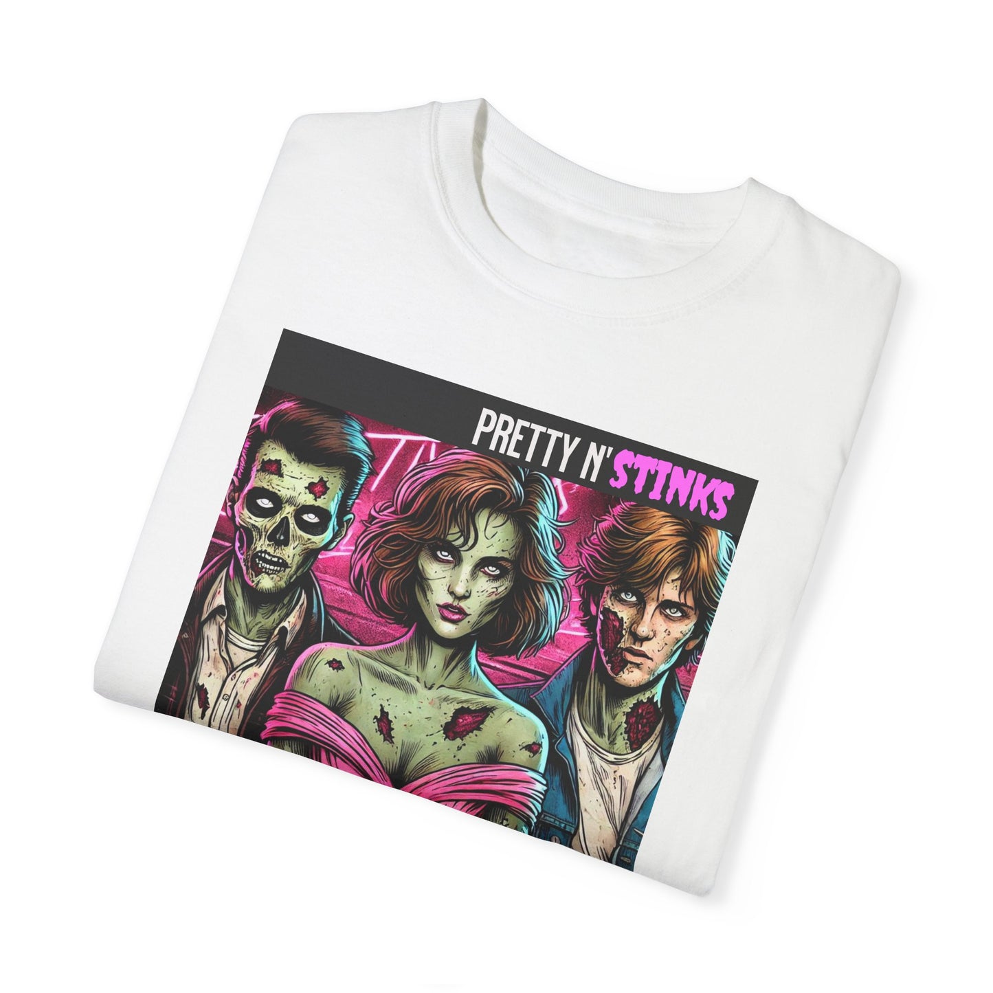 Zombie T-Shirt 80's Inspired Shirt Pretty N' Stinks Funny Tee Quirky Gift for Friends Gift for Her Gift for Zombie Lovers