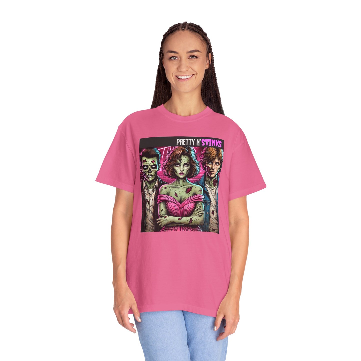 Zombie T-Shirt 80's Inspired Shirt  Pretty N' Stinks Funny Tee Quirky Gift for Friends Gift for Her Gift for Zombie Lovers