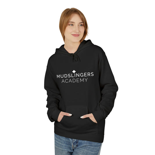 Hoodie, Funny Mudslingers Academy Minimalistic Design, Mudslingers Gift, Soft Fleece Pullover, Unisex Funny Hooded Sweatshirt, Mudslingers