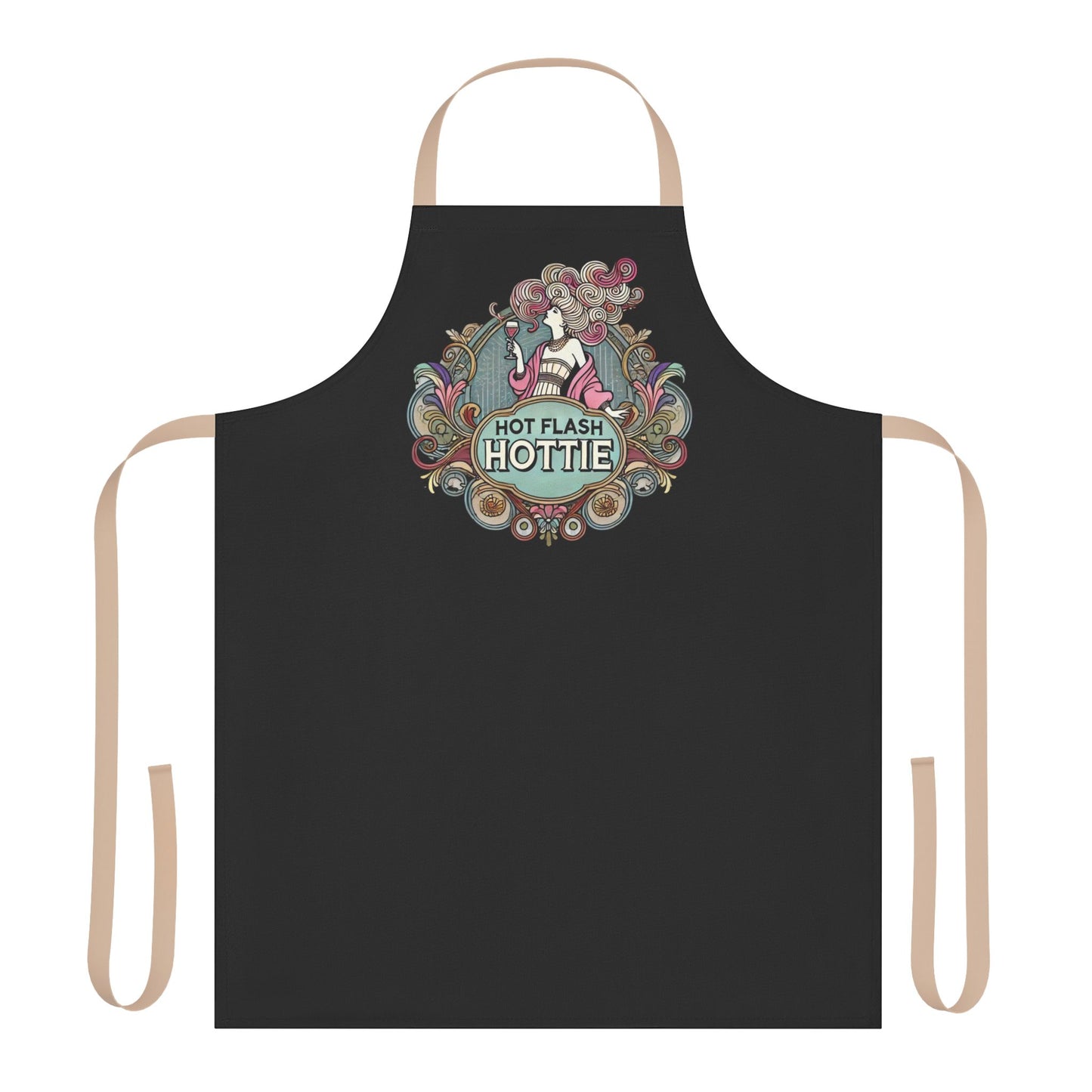 Apron - Funny Art Nouveau Style Kitchen Cooking Gift for Women, Hot Flash Era Cooking Apron, Humorous Retro Chef Apron,