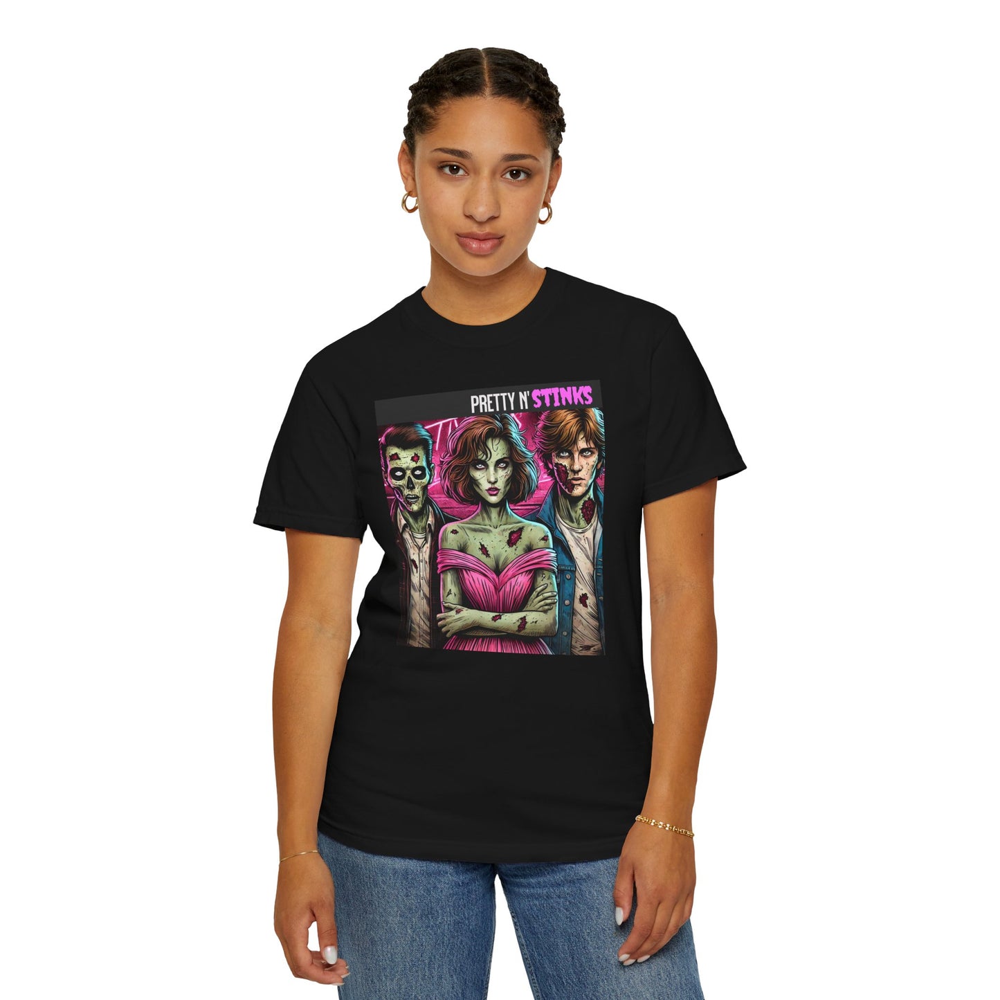 Zombie T-Shirt 80's Inspired Shirt  Pretty N' Stinks Funny Tee Quirky Gift for Friends Gift for Her Gift for Zombie Lovers