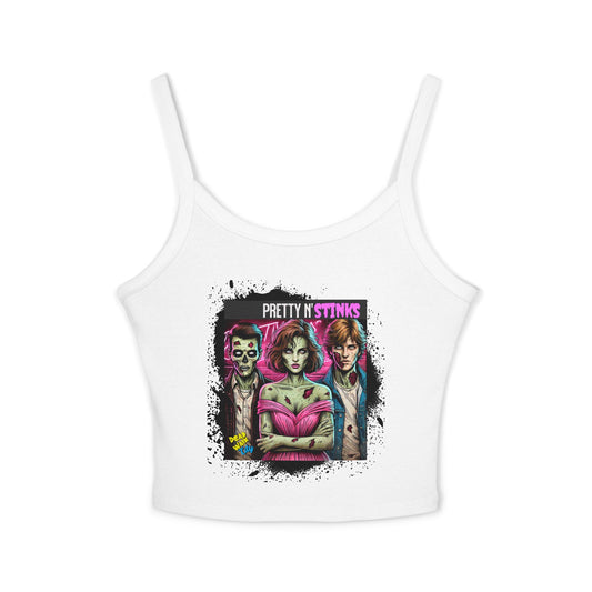 80's Inspired Tank Top  Pretty N' Stinks Funny Crop Top Quirky Gift for Zombie Lovers Cropped Top Retro Style Pop Culture Gifts for Friends