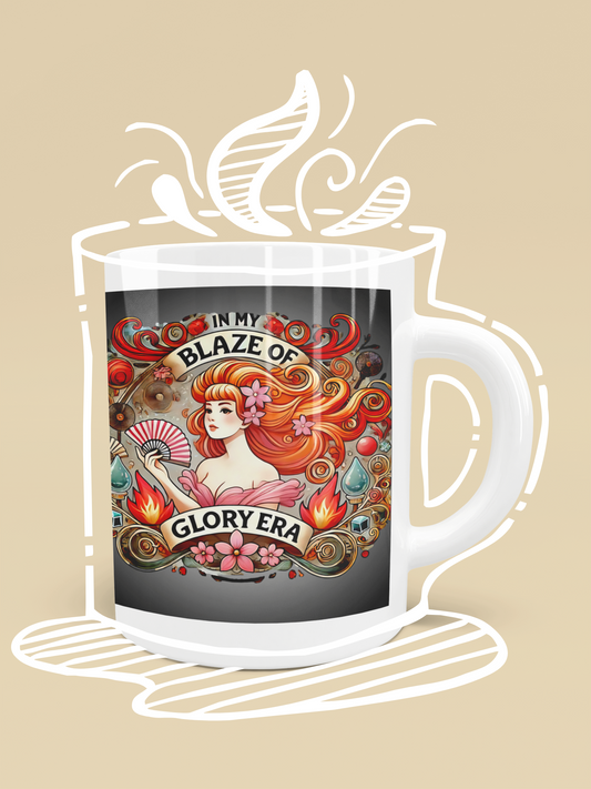 In My Blaze of Glory Ceramic Mug Funny Gifts for Menopausing Ladies Art Nouveau Mom Christmas Present Perimenopause Coffee Cup Perfect Gift