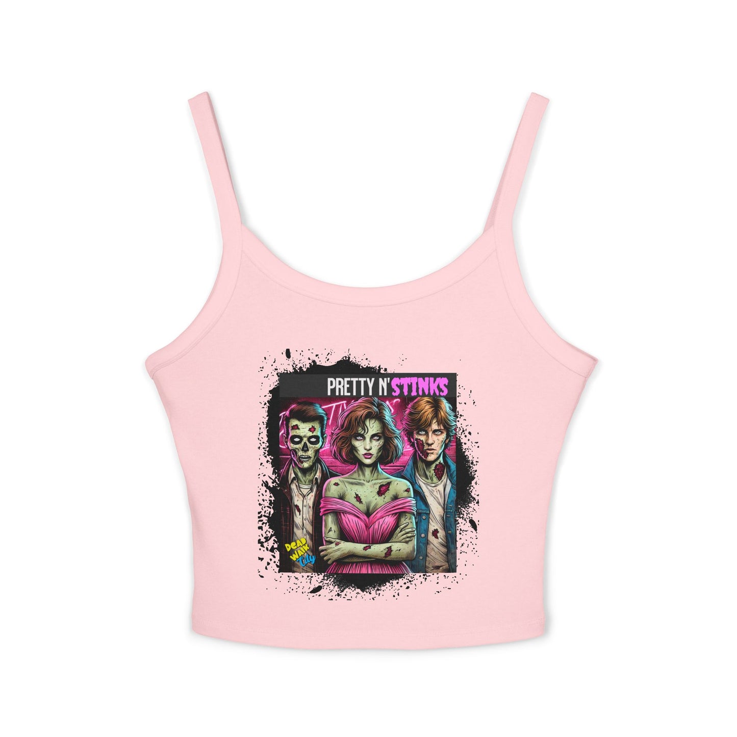 80's Inspired Tank Top  Pretty N' Stinks Funny Crop Top Quirky Gift for Zombie Lovers Cropped Top Retro Style Pop Culture Gifts for Friends