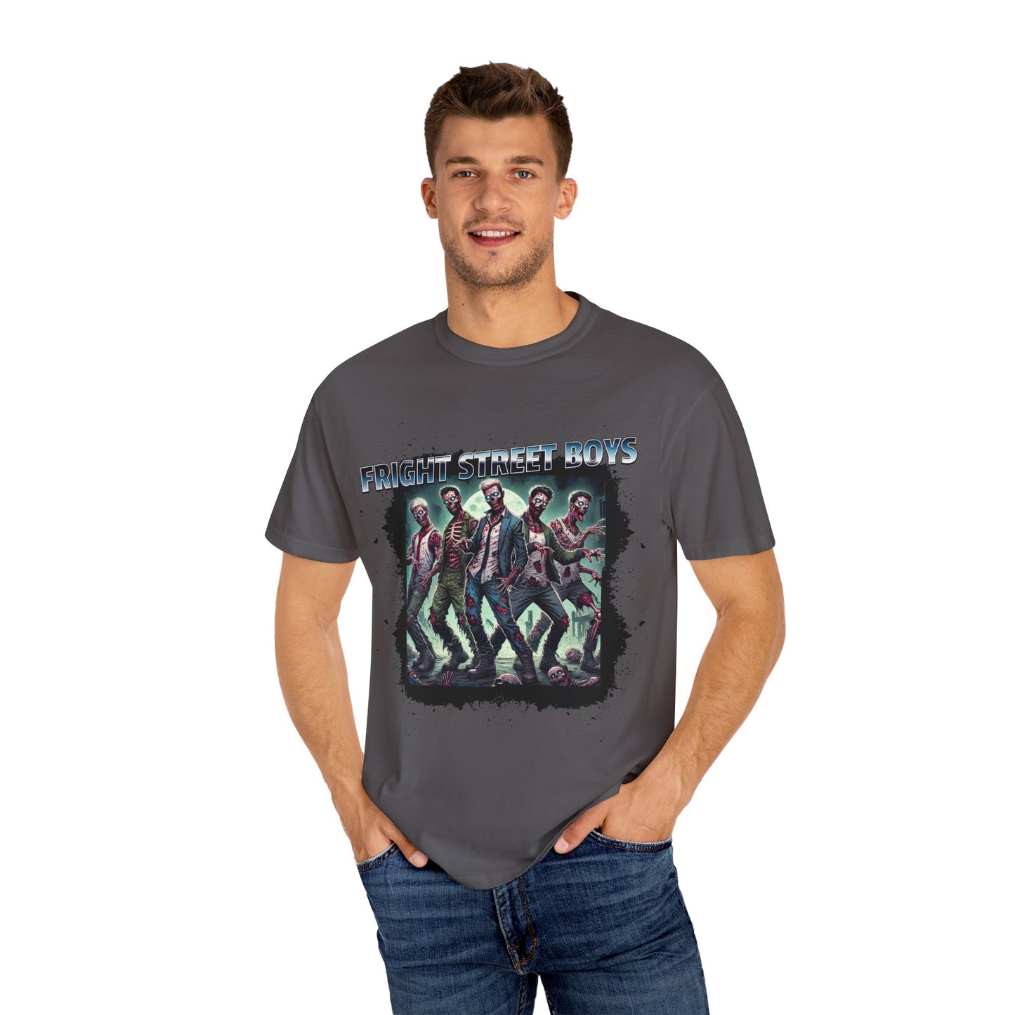 Zombie- Themed 90's Boy Band T-shirt Funny T-shirt Quirky Gifts Unique Retro Designs Pop Culture T-shirt Gifts for her Gifts for him