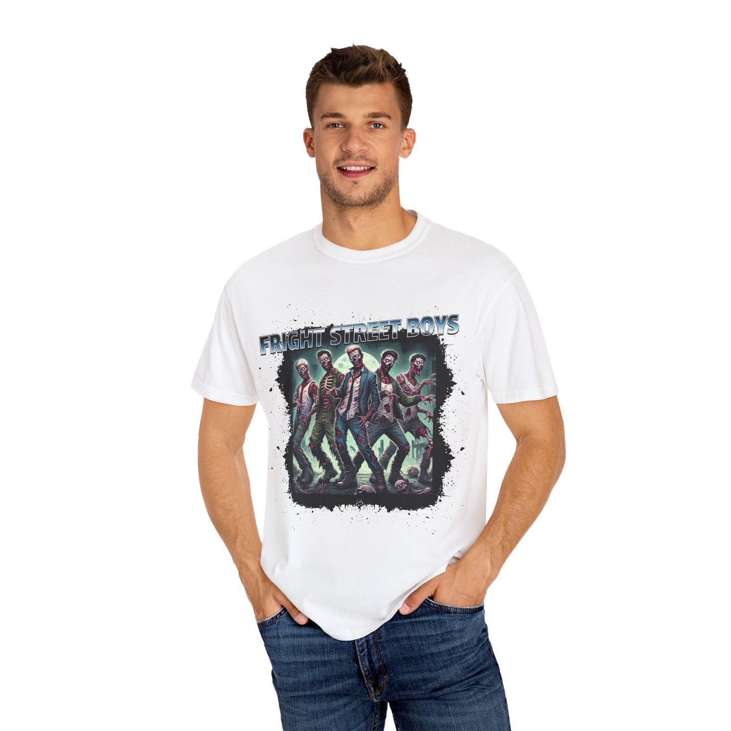 Zombie- Themed 90's Boy Band T-shirt Funny T-shirt Quirky Gifts Unique Retro Designs Pop Culture T-shirt Gifts for her Gifts for him